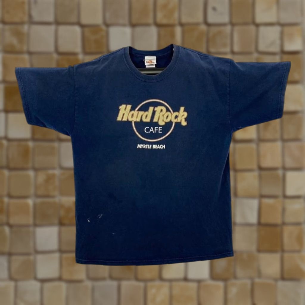 Hard Rock Cafe VINTAGE Hard Rock Cafe Myrtle Beach Souvenir Graphic Logo Spellout T-Shirt XL Navy Mens Short Sleeve Crew Neck Cotton Branding WL687 Size US XL / EU 56 / 4 - 1 Thumbnail