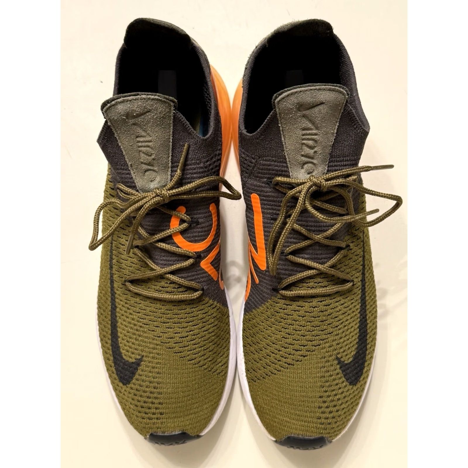 Nike Nike Air Max 270 Flyknit Olive Flak Sneakers 13 M US Size 13 Men Nike Air Max 270 Flyknit Sneakers Olive Flak/Cargo Khaki-Total Orange-Black Size US 12 / EU 45 - 4 Thumbnail