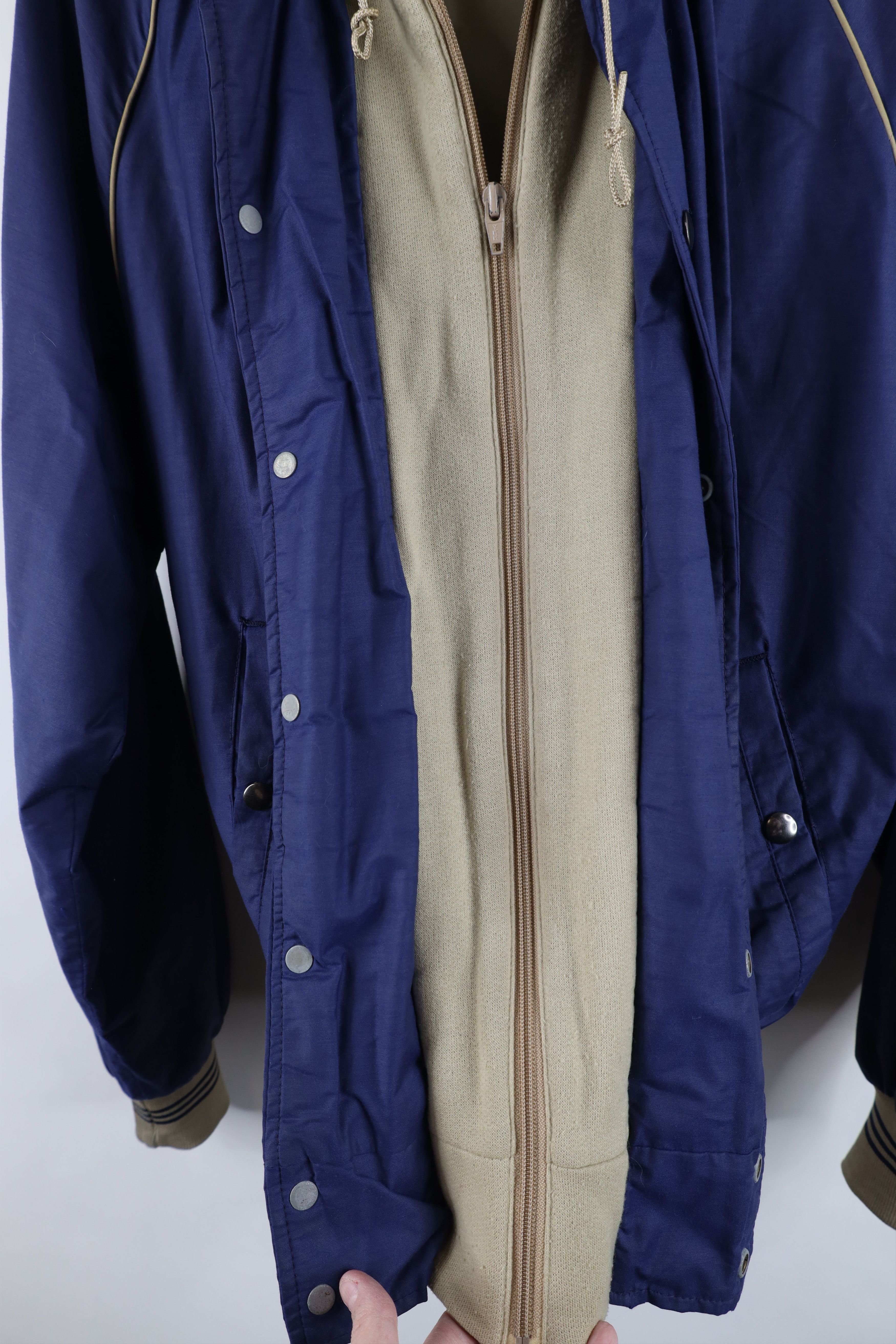Vintage Vintage 70s Streetwear Hood Hooded Bomber Jacket Blue USA Size US M / EU 48-50 / 2 - 10 Thumbnail