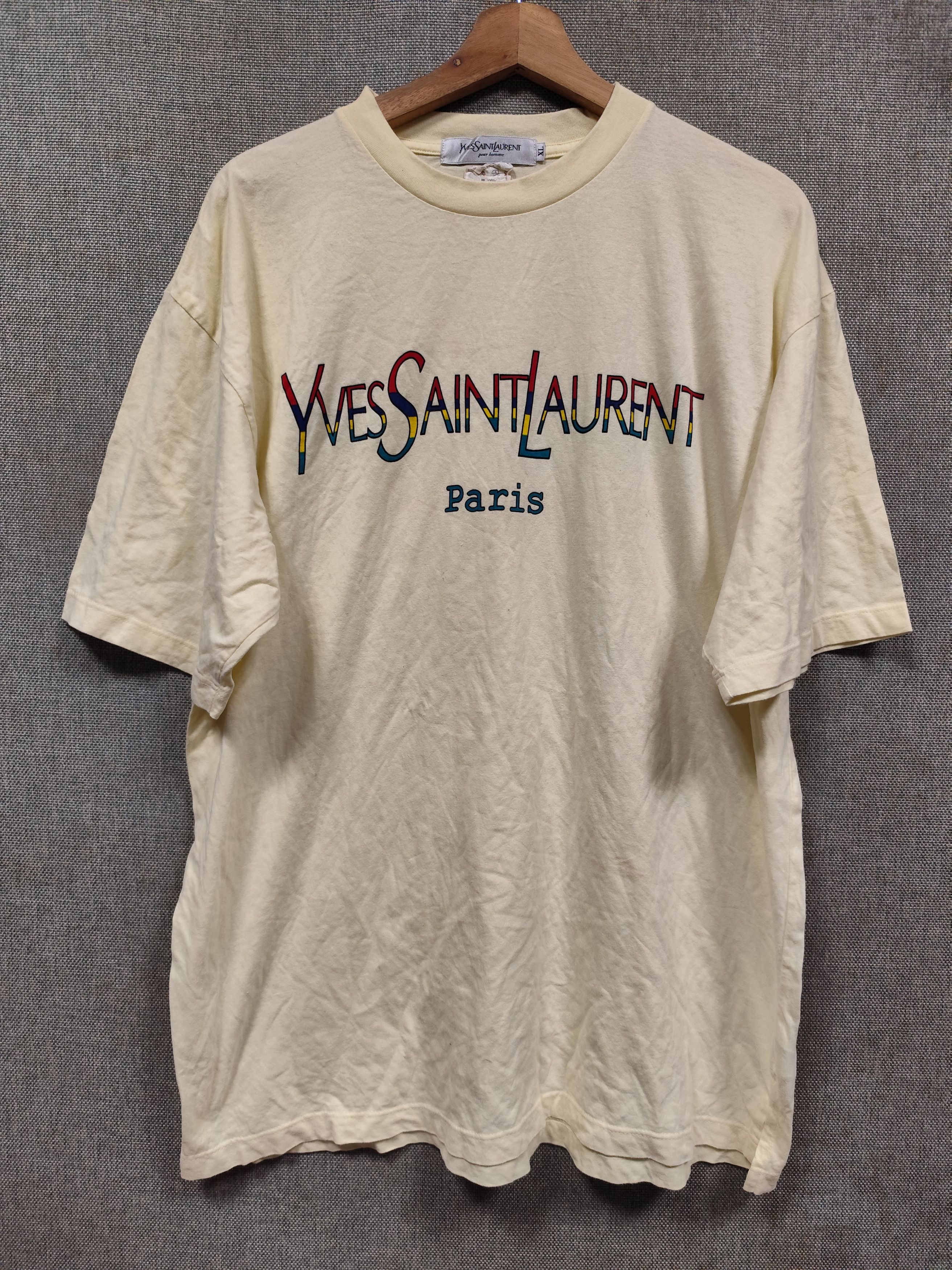Yves Saint Laurent vintage t shirt yves saint laurent spell out Size US XL / EU 56 / 4 - 1 Thumbnail