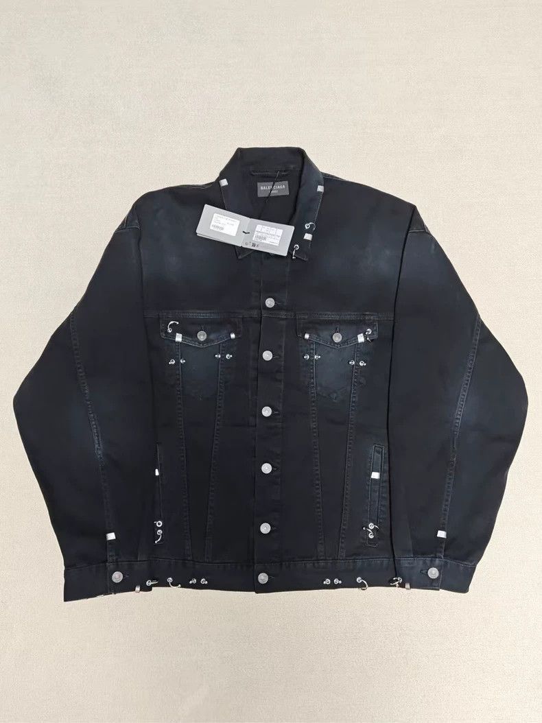 Balenciaga Balenciaga 24fw rivet piercing hoop denim jacket-2506 Size US M / EU 48-50 / 2 - 1 Thumbnail