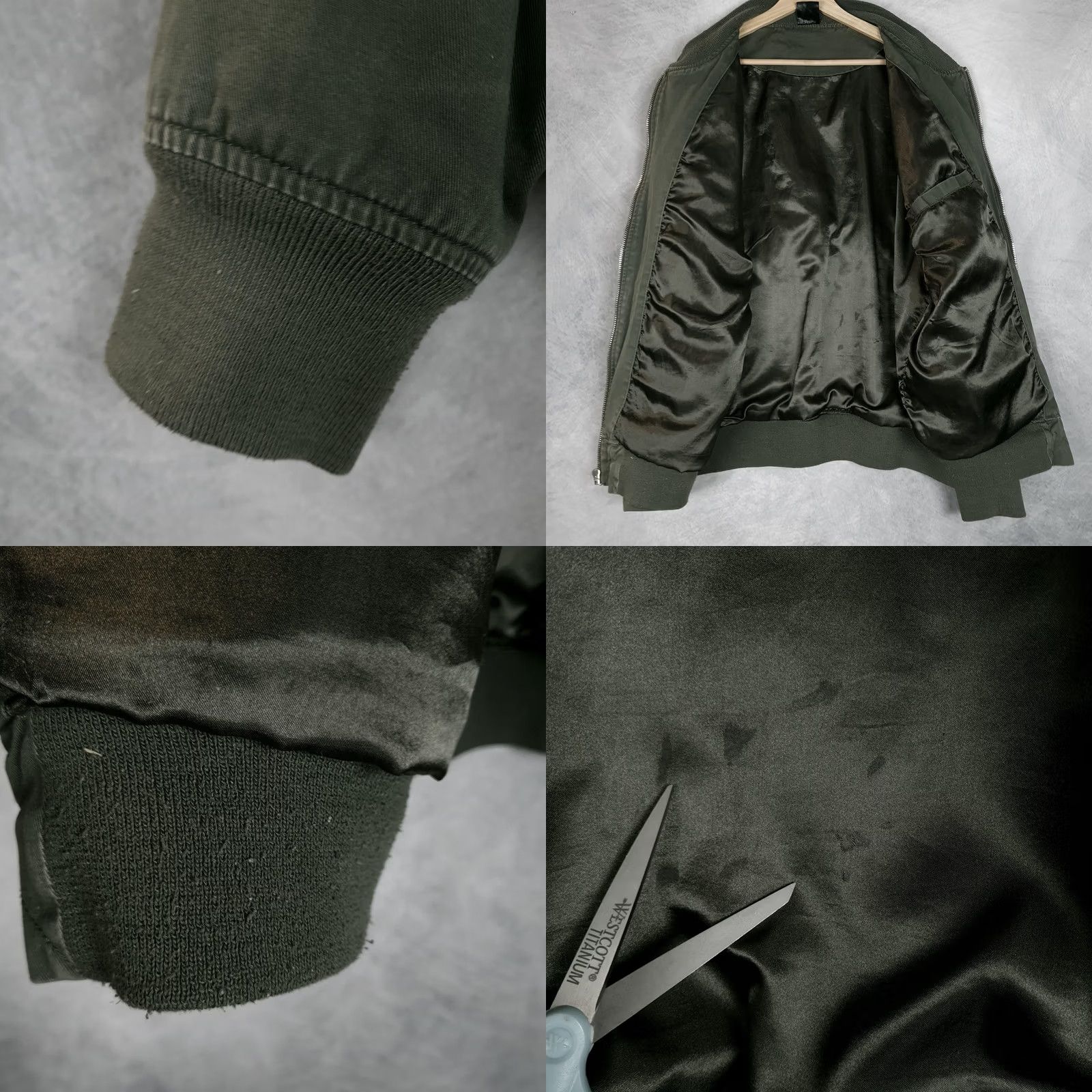 Affliction Blac Label Bomber Jacket Mens 3XL Green Gothic Skull Biker Studded Affliction Size US XXL / EU 58 / 5 - 9 Thumbnail