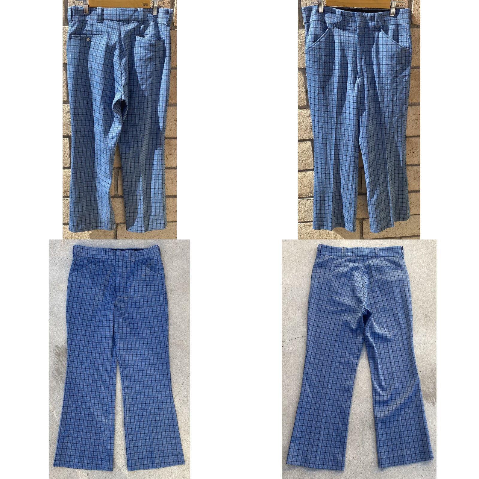 JCPenney Vtg Plaid Polyester Pants Scovill Zipper JCPenney 32 in Waist 60s 70s Hippy Mod Pants Mens Size US 32 / EU 48 - 9 Thumbnail