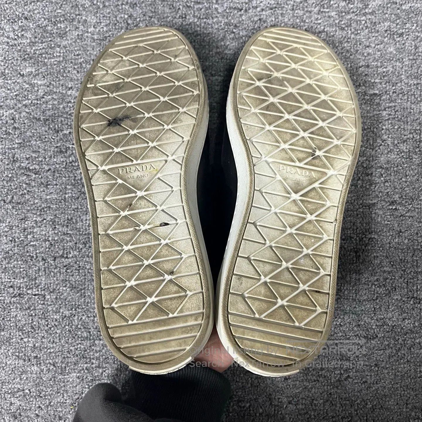 Prada prada black leather low-top fashion sneakers. Size US 5.5 / EU 38 - 4 Thumbnail