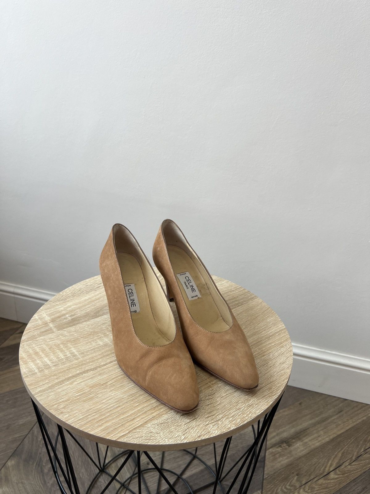 Celine Vintage Celine Women’s Brown Suede Leather Heels Pointed Toe Size US 7 / IT 37 - 2 Thumbnail