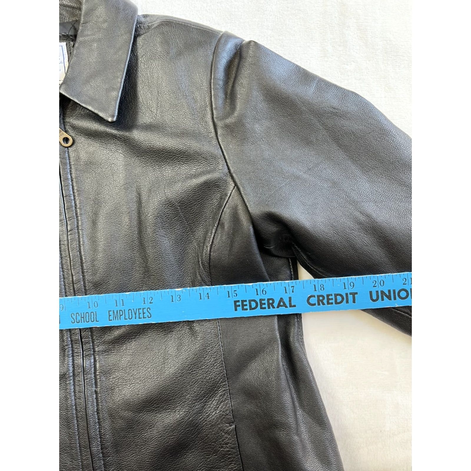 Cherokee VINTAGE Cherokee Leather Jacket Women's L City Basic Jacket, Black, Regular Fit, 90s Y2K, Spring Fall Winter Womens Size L / US 10 / IT 46 - 2 Thumbnail