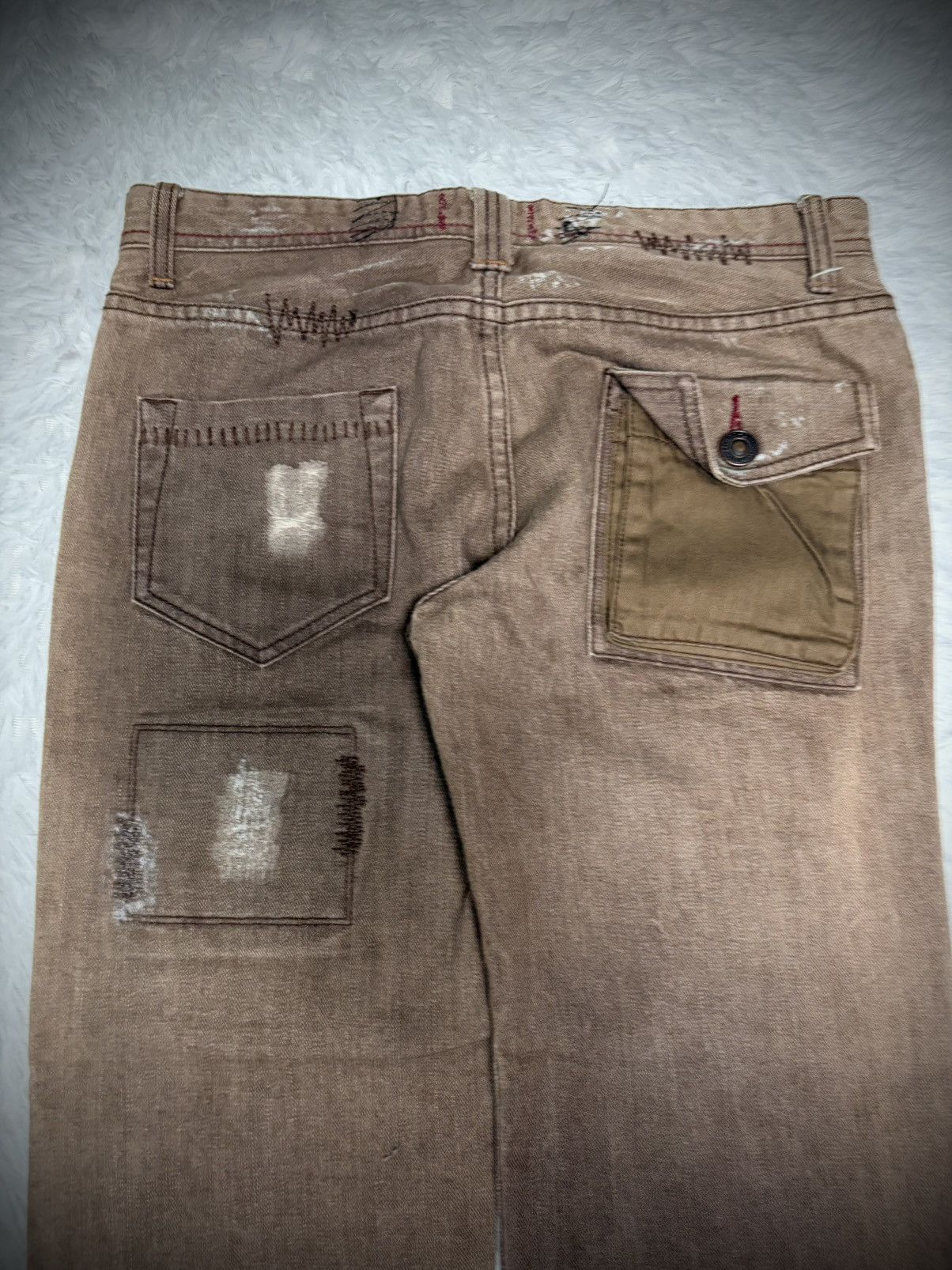 If Six Was Nine asymmetrical reconstructed hybrid flared jeans Size US 32 / EU 48 - 8 Thumbnail
