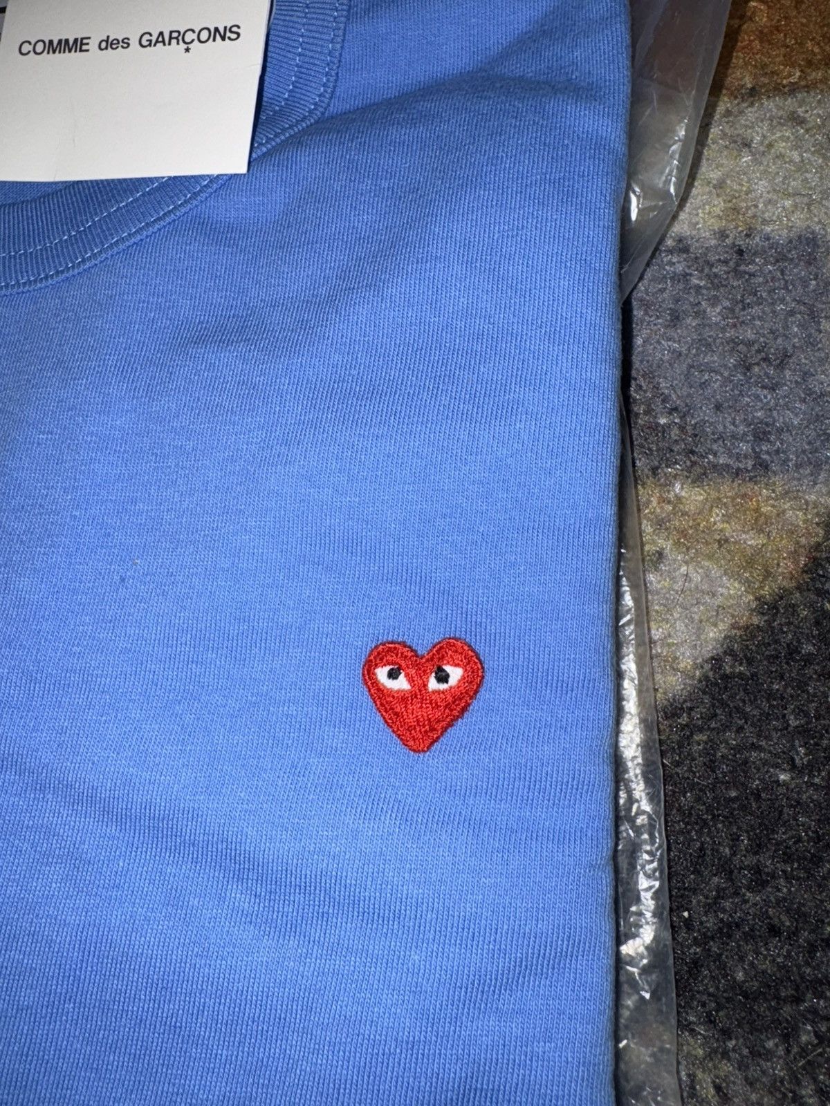Comme des Garcons PLAY Comme Des Garcons Play Blue Orange Heart Long Sleeve Tee Size US M / EU 48-50 / 2 - 3 Thumbnail