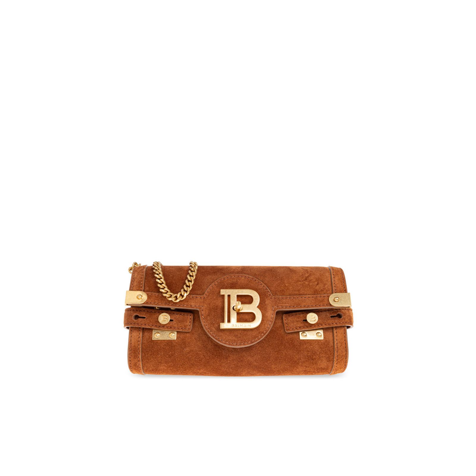 Balmain BALMAIN B-Buzz 23 Brown Suede Shoulder Bag New & Authentic Size ONE SIZE - 1 Thumbnail