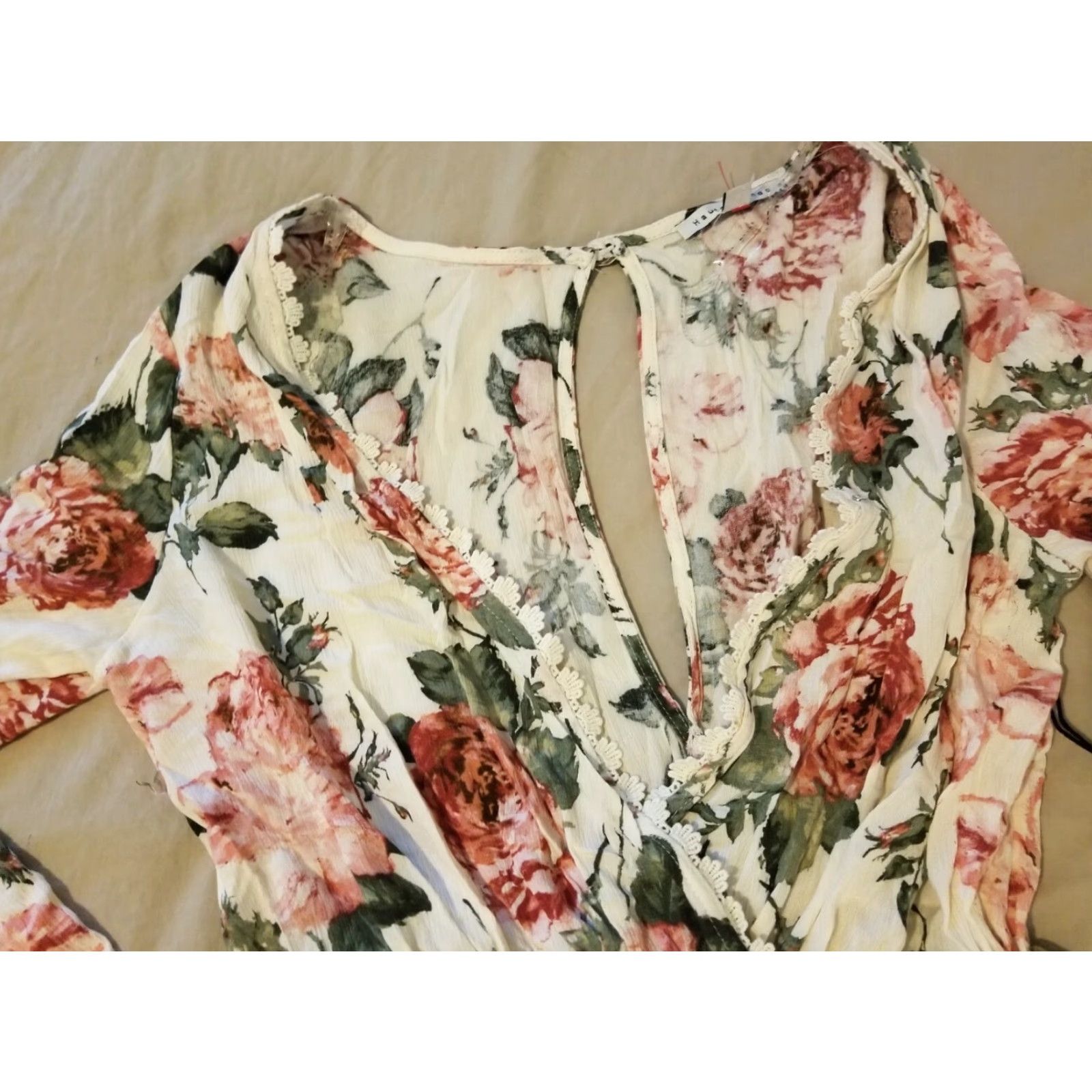 Vintage Womens Haute Monde Romper XL White Size 40" / US 18 - 2 Thumbnail