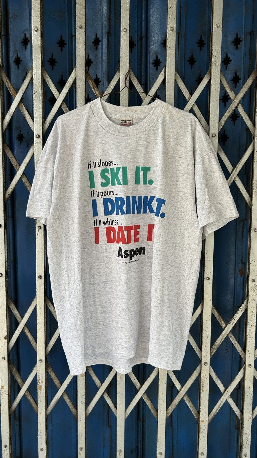 Vintage 1980s Aspen Wording Tee Size US XL / EU 56 / 4 - 6 Thumbnail