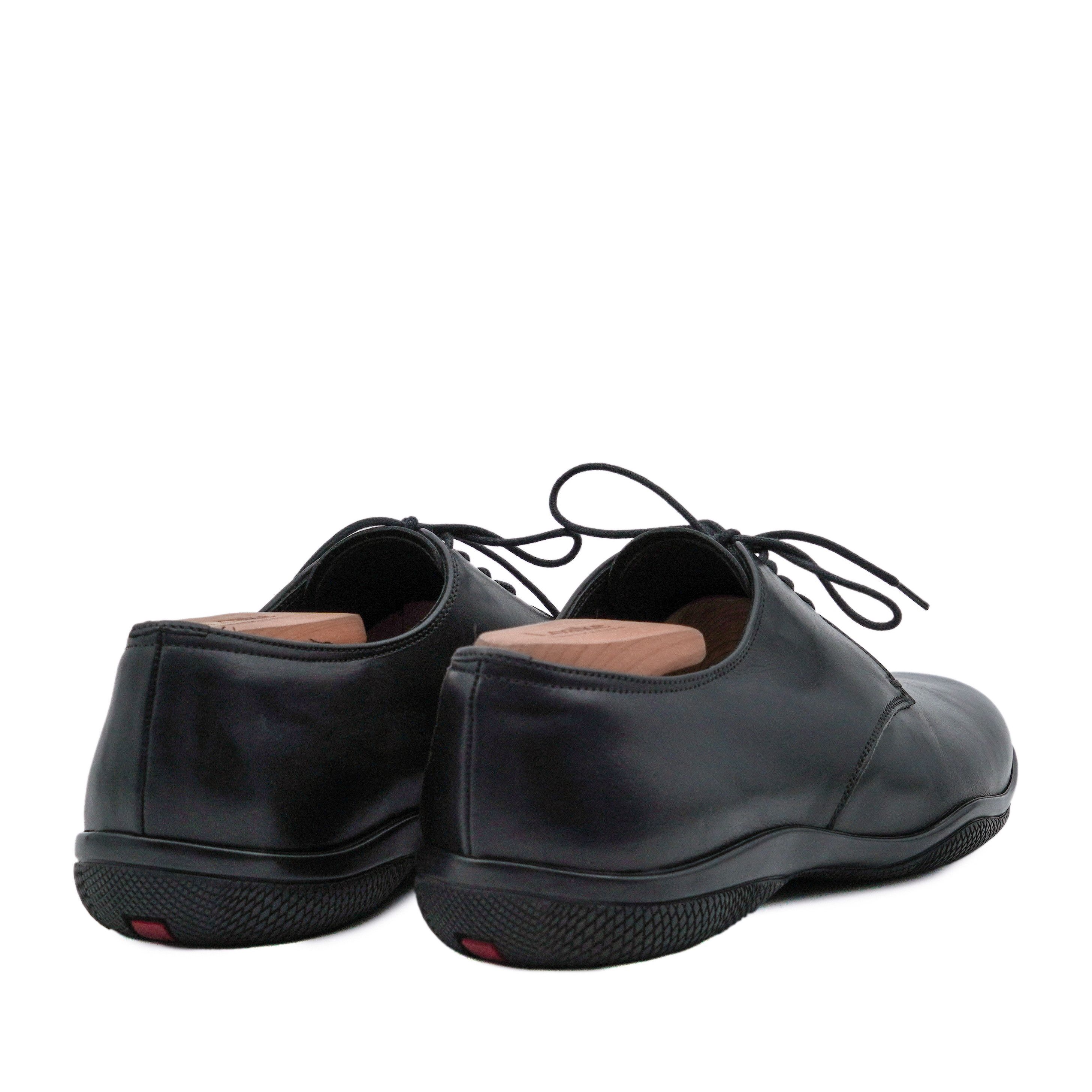 Prada Vintage Prada Men's Black Smooth Leather Derby Formal Shoes Size US 7 / EU 40 - 4 Thumbnail