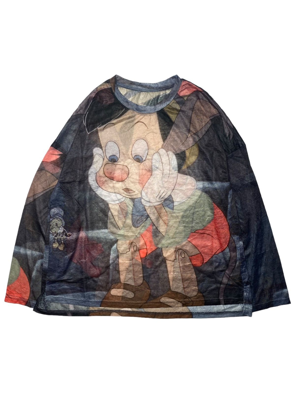 Japanese Brand 2000s Pinocchio - Big Graphic Mesh Top LS Size US M / EU 48-50 / 2 - 4 Thumbnail