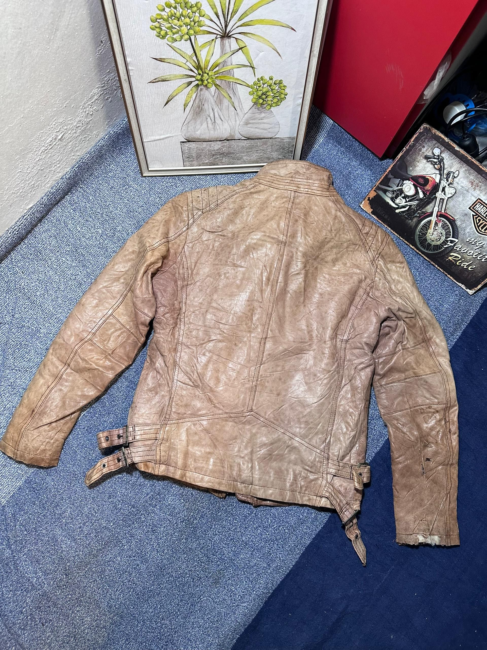 Japanese Brand TORNADO MART Distressed Motorcycle Leather jacket Size US M / EU 48-50 / 2 - 2 Thumbnail