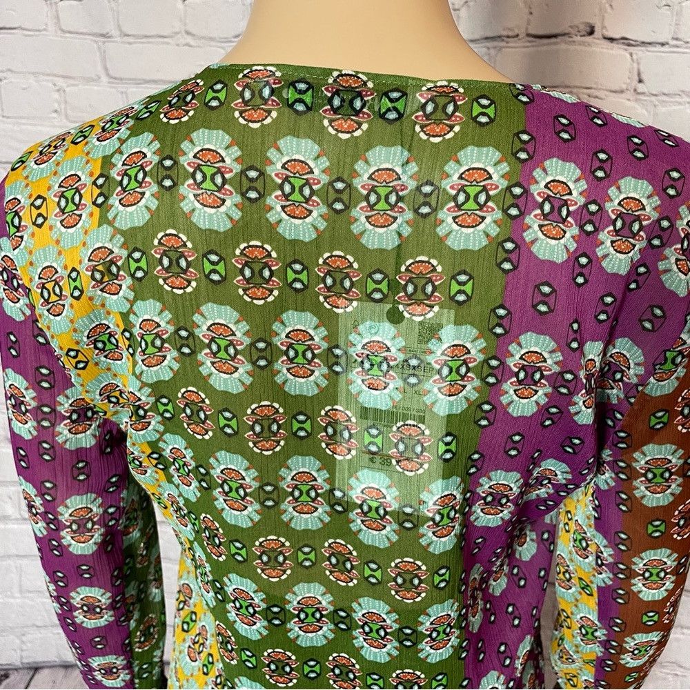 Zara NWT New ZARA Studio Zodiac Printed Shirt With Tie Size XS Size XS / US 0-2 / IT 36-38 - 8 Thumbnail