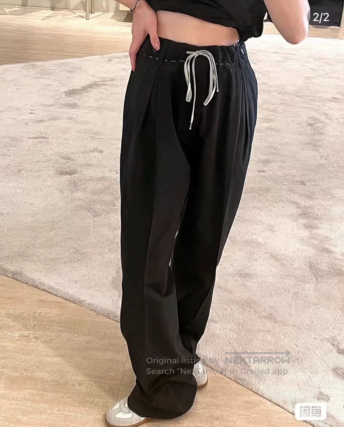 Maison Margiela maison margiela black drawstring casual pants. Size US 38 / EU 54 - 1 Thumbnail