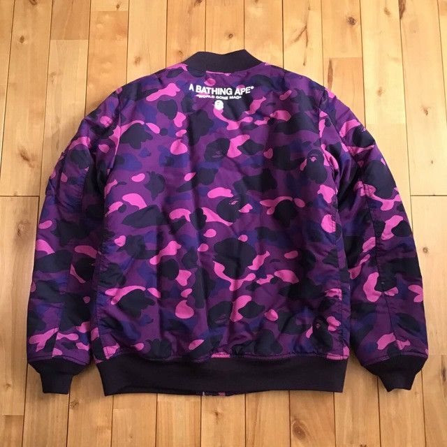 Bape BAPE MA-1 bomber jacket purple camo a bathing ape Size US L / EU 52-54 / 3 - 2 Thumbnail