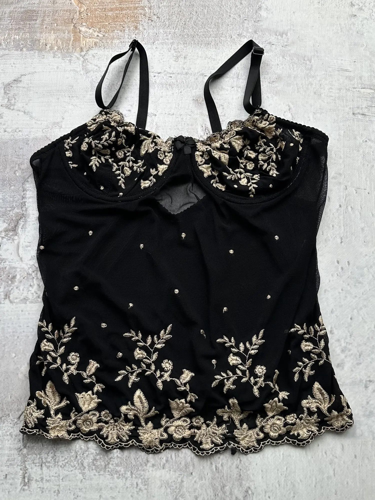 Image of Vintage Lace Tank Top in Black, Women's (Size XS)