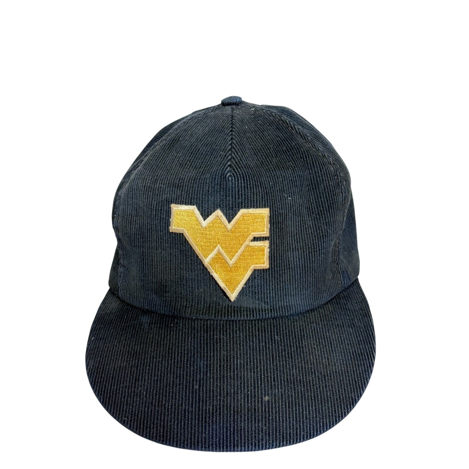 NCAA Vintage 80’s West Virginia Corduroy Snapback Hat Men's Navy Size ONE SIZE - 6 Thumbnail