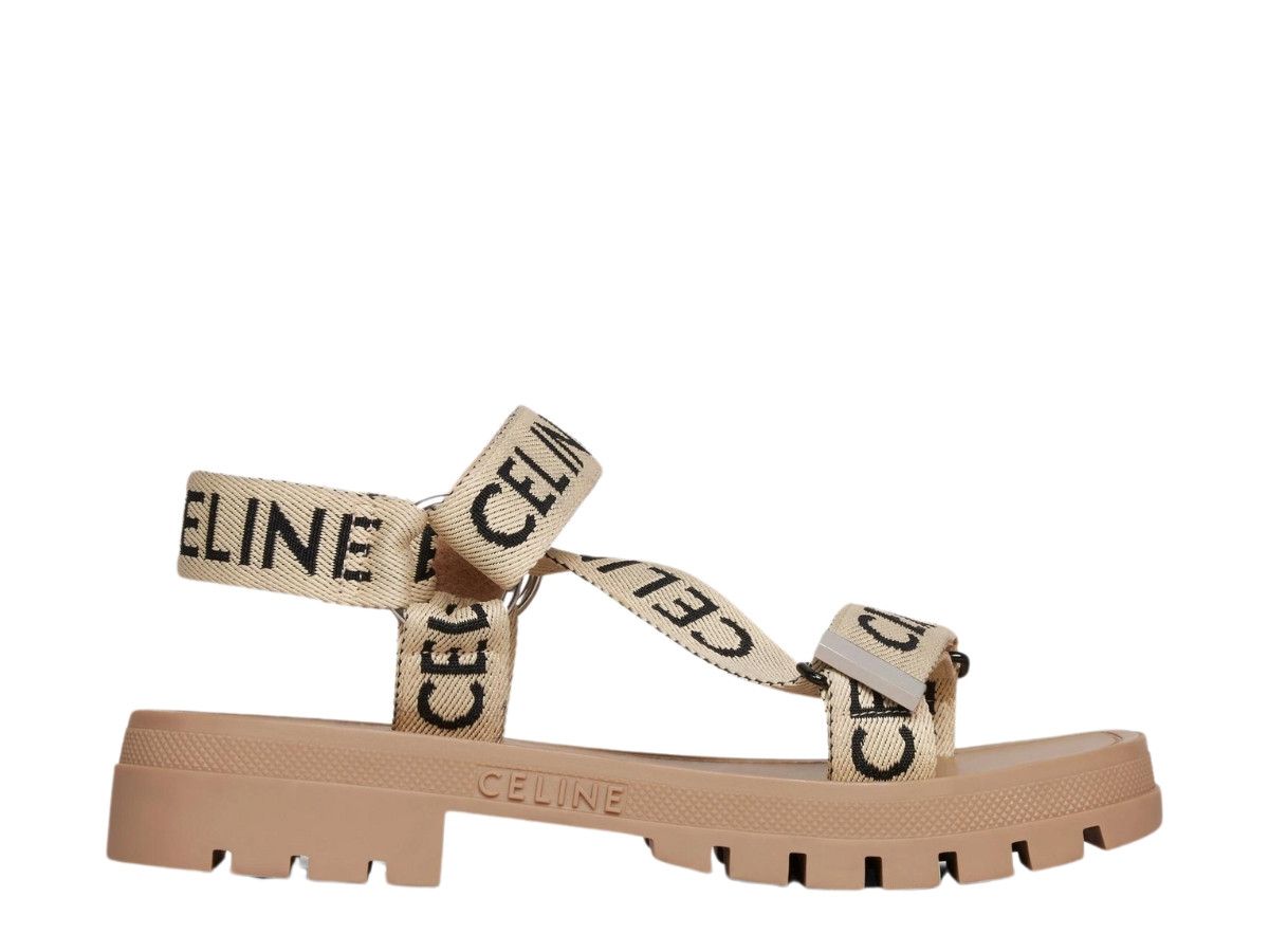 Celine o1bcso1str0625 346742208C Leo Strappy Sandals in Sand/Black Size US 9 / EU 42 - 1 Thumbnail
