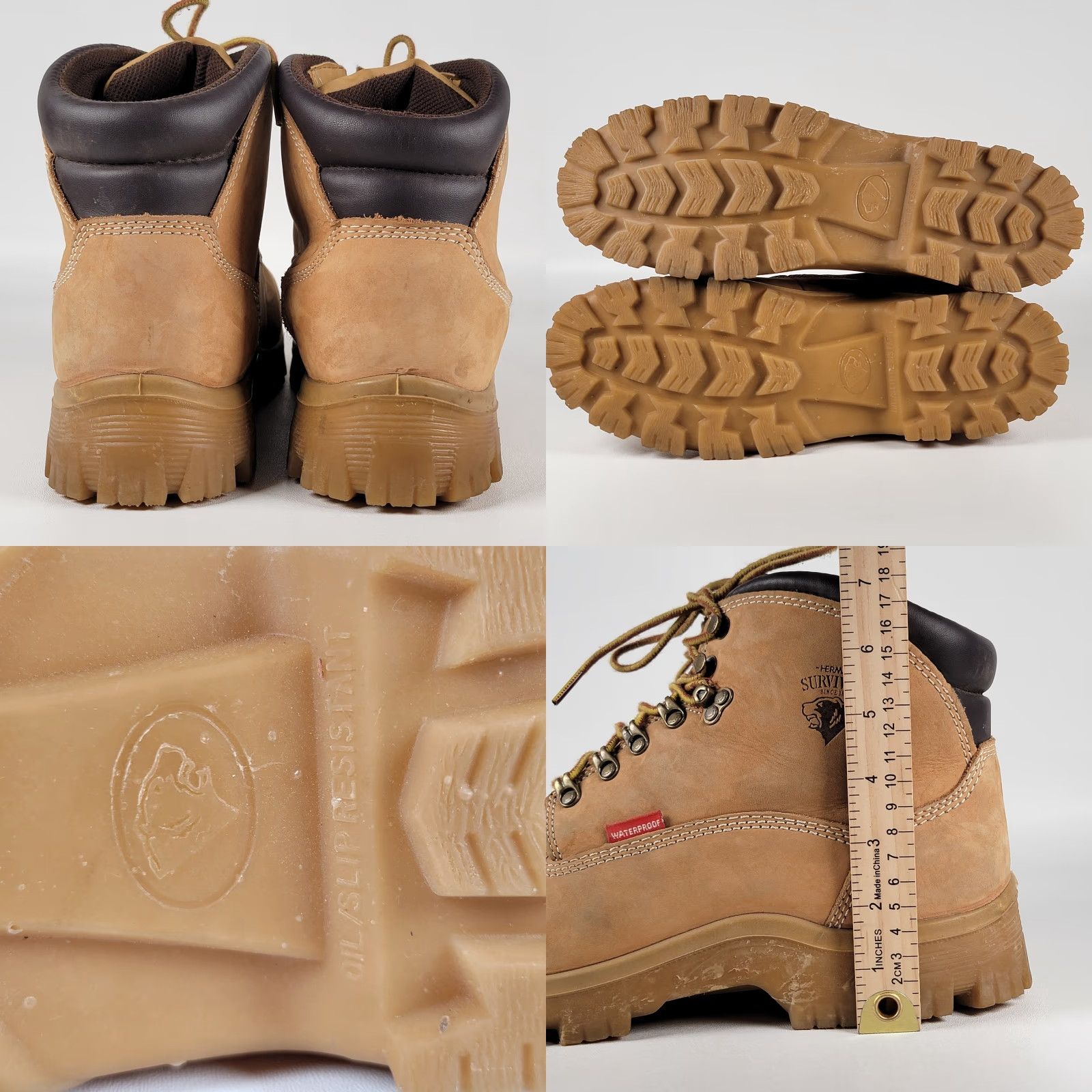 Vintage Herman Survivors Breaker Tan Waterproof Steel Toe Work Boots Men's Size 12M Size US 12 / EU 45 - 8 Thumbnail