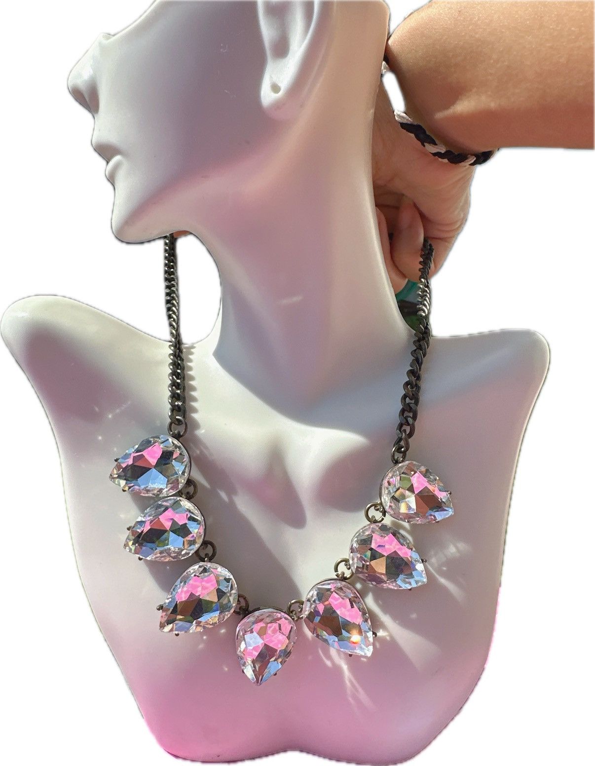 Designer Baublebar vintage Elegant Silver teardrop diamonds Necklace Size ONE SIZE - 1 Thumbnail