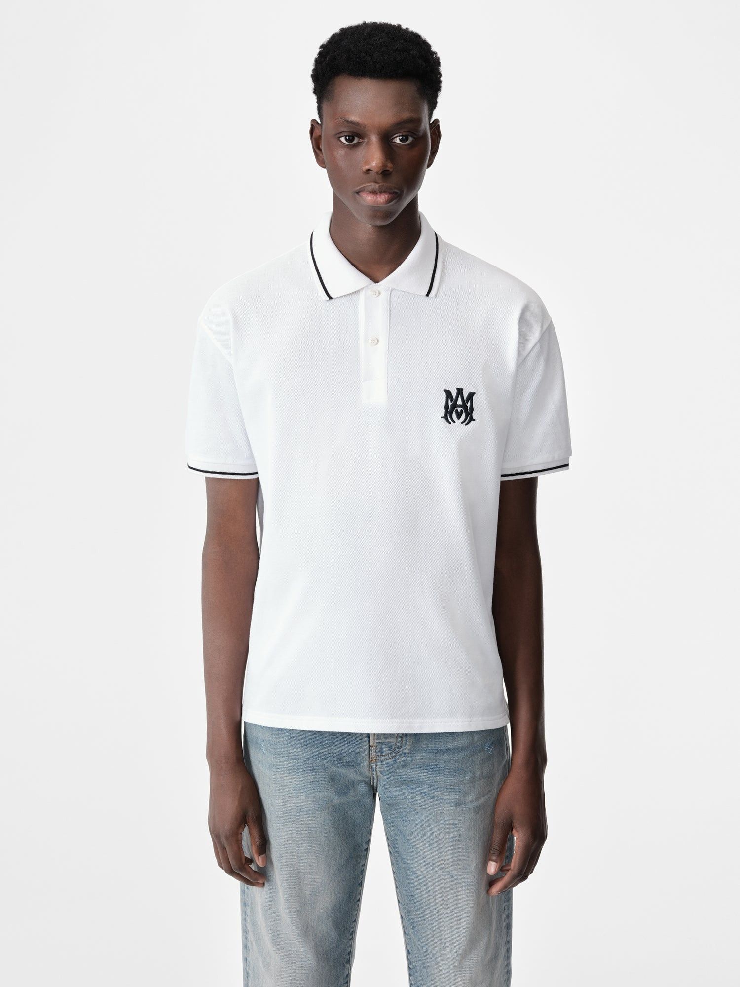 Amiri o1orln0326 Core Logo Polo Shirt in White Size US M / EU 48-50 / 2 - 3 Thumbnail