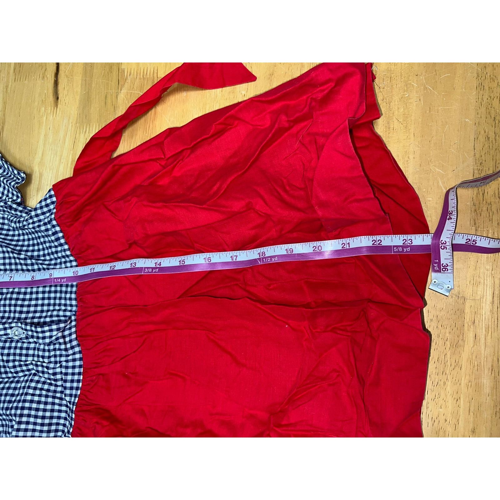Vintage Girls Vintage Dress Checker Blue Red Two Tone Youth 60s 70s Size S / US 4 / IT 40 - 8 Thumbnail
