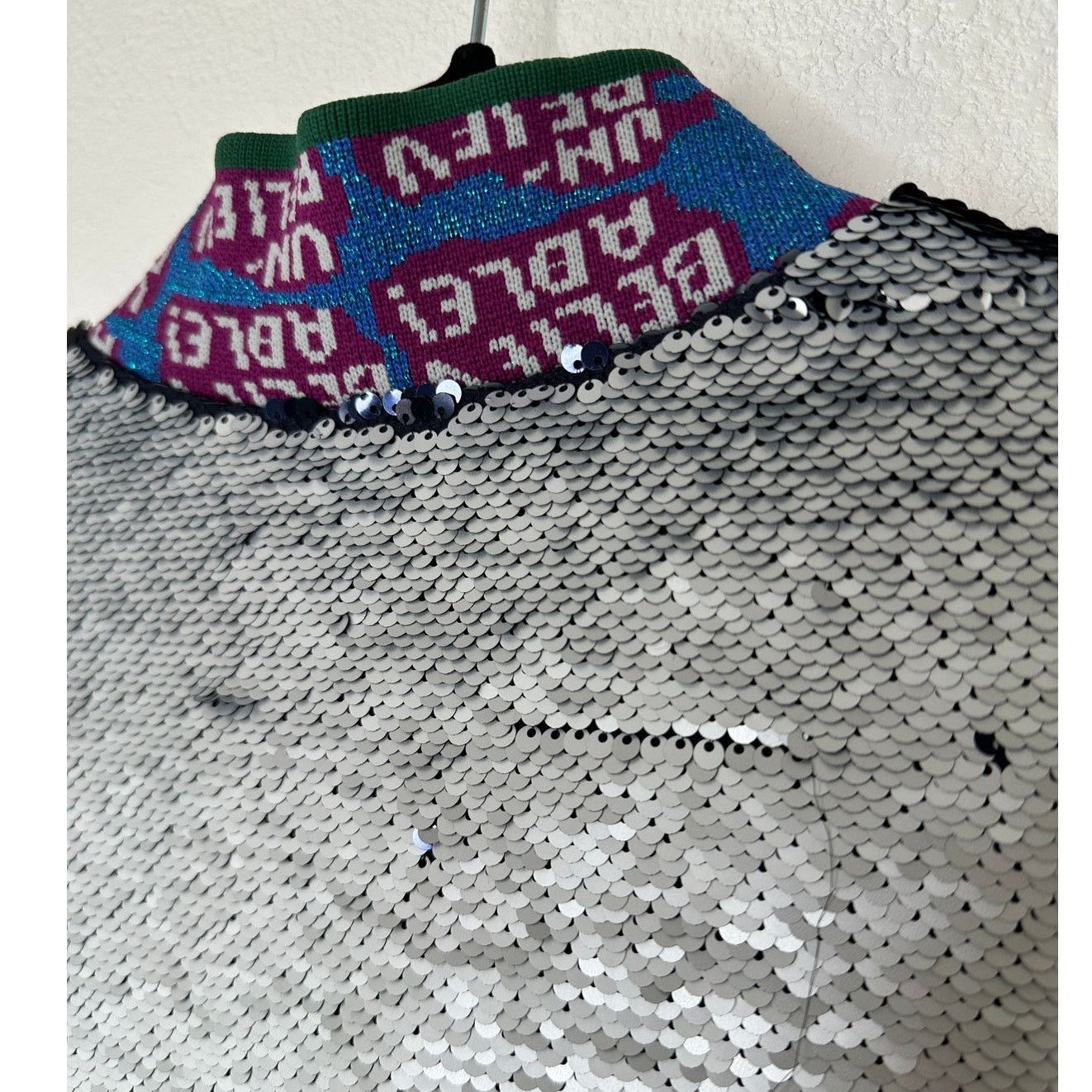 Libertine Libertine Silver Black Sequin Long Sleeve Bomber Jacket XL Size XL / US 12-14 / IT 48-50 - 8 Thumbnail