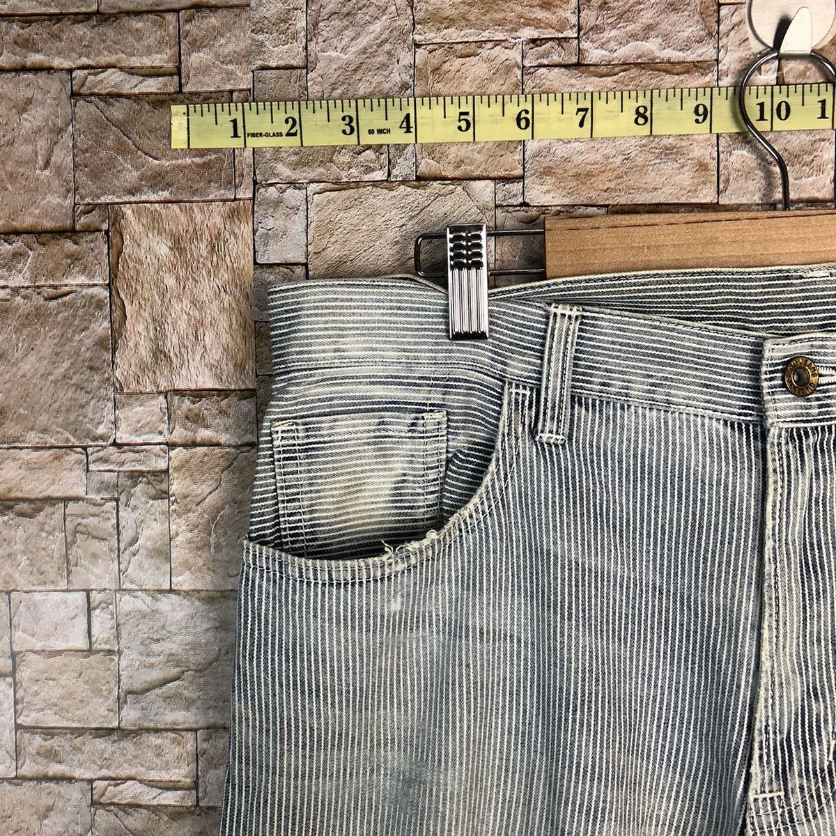 GU GU Grey Stripe Casual Pants #A346 Size US 33 - 8 Thumbnail