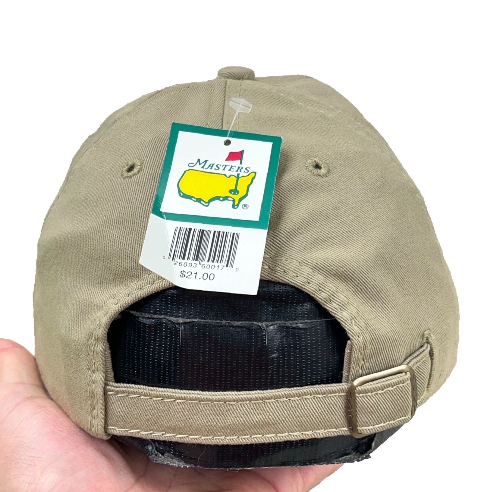 American Needle VINTAGE American Needle The Masters Hat Cap Adjustable Strap Back Augusta Nationals Y2K 2004 Tan Khaki USA Beige Twill Golf Hat Mens Size ONE SIZE - 2 Thumbnail