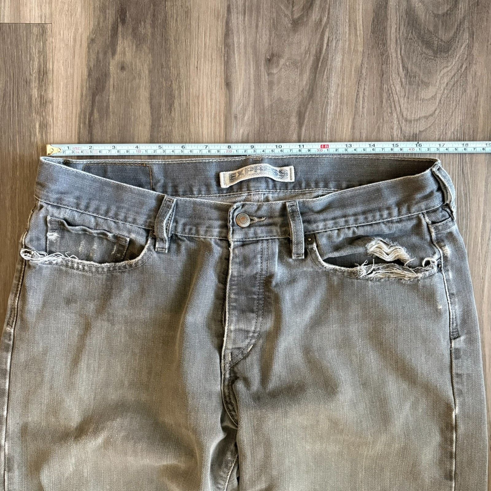 Express × Vintage Vintage Y2K Express Jeans Mens Size 34x31 Randigo Button Fly Size US 34 / EU 50 - 6 Thumbnail