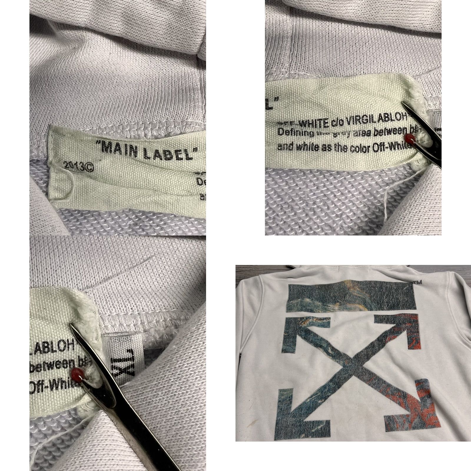 Off-White VINTAGE Off-White Hoodie Unisex Adults XL White Drawstring Hooded Logo 90s Graffiti Arrows SS19 AS-IS Size US XL / EU 56 / 4 - 8 Thumbnail