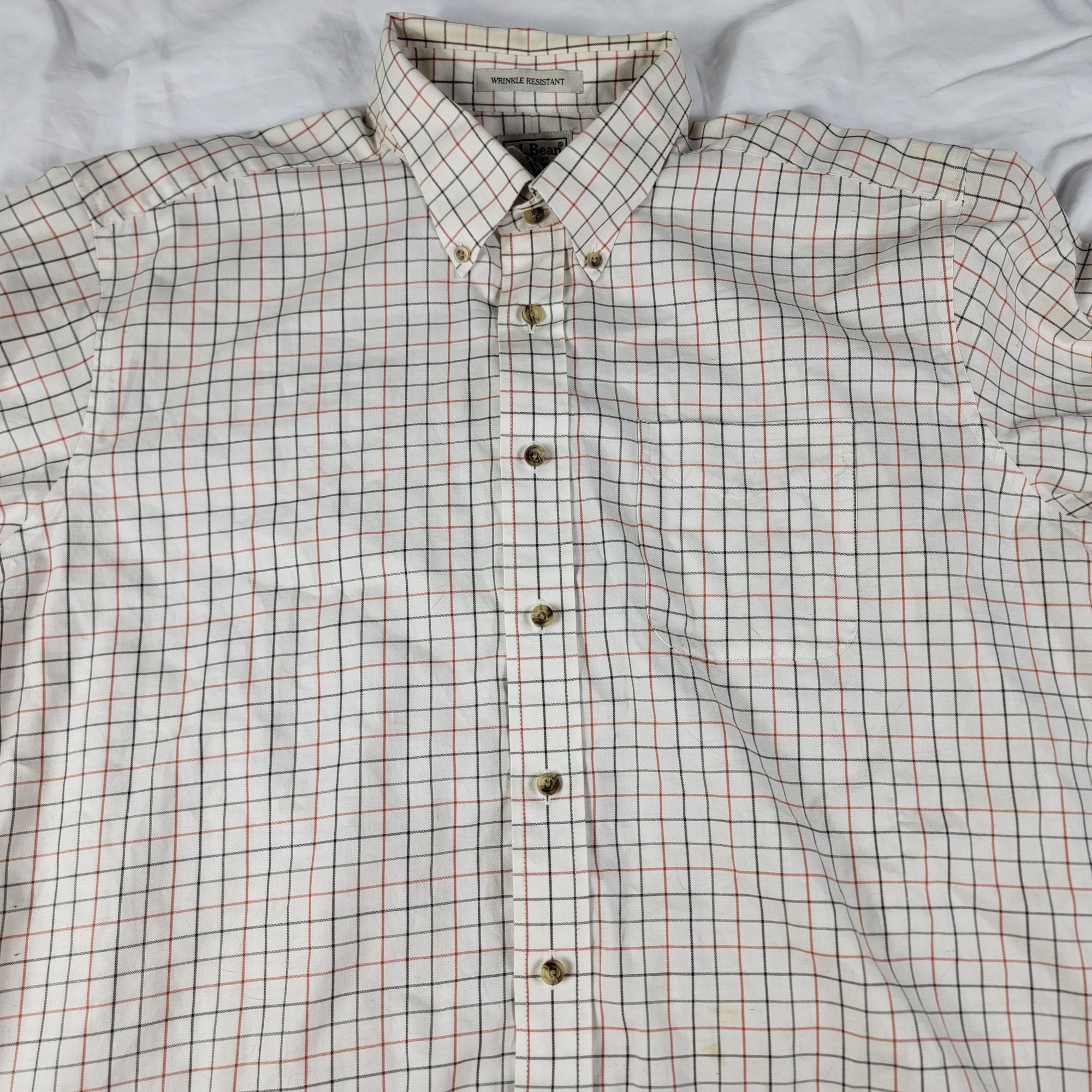 L.L. Bean LL Bean Mens XL Beige Wrinkle Resistant Plaid Button Down Sh Size US XL / EU 56 / 4 - 3 Thumbnail