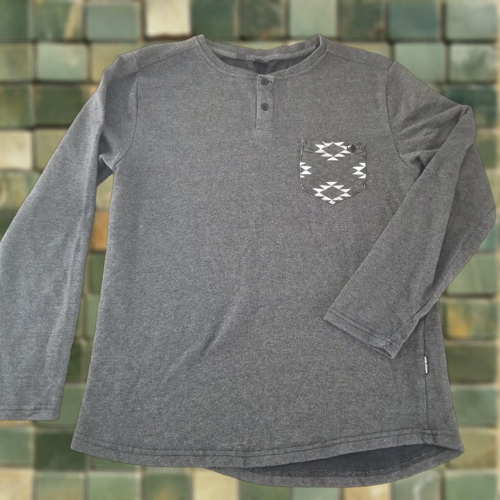 Volcom Volcom Mens Shirt Regular Heather Gray Long Sleeve Henley Pocket Knit Casual Size US M / EU 48-50 / 2 - 1 Thumbnail