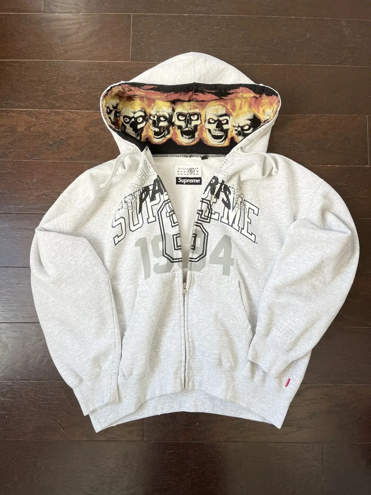 スケートボード Supreme MM6Maison Margiela Zip Up Hooded Supreme MM6 Maison Margiela Zip Up Hooded Sweatshirt Black