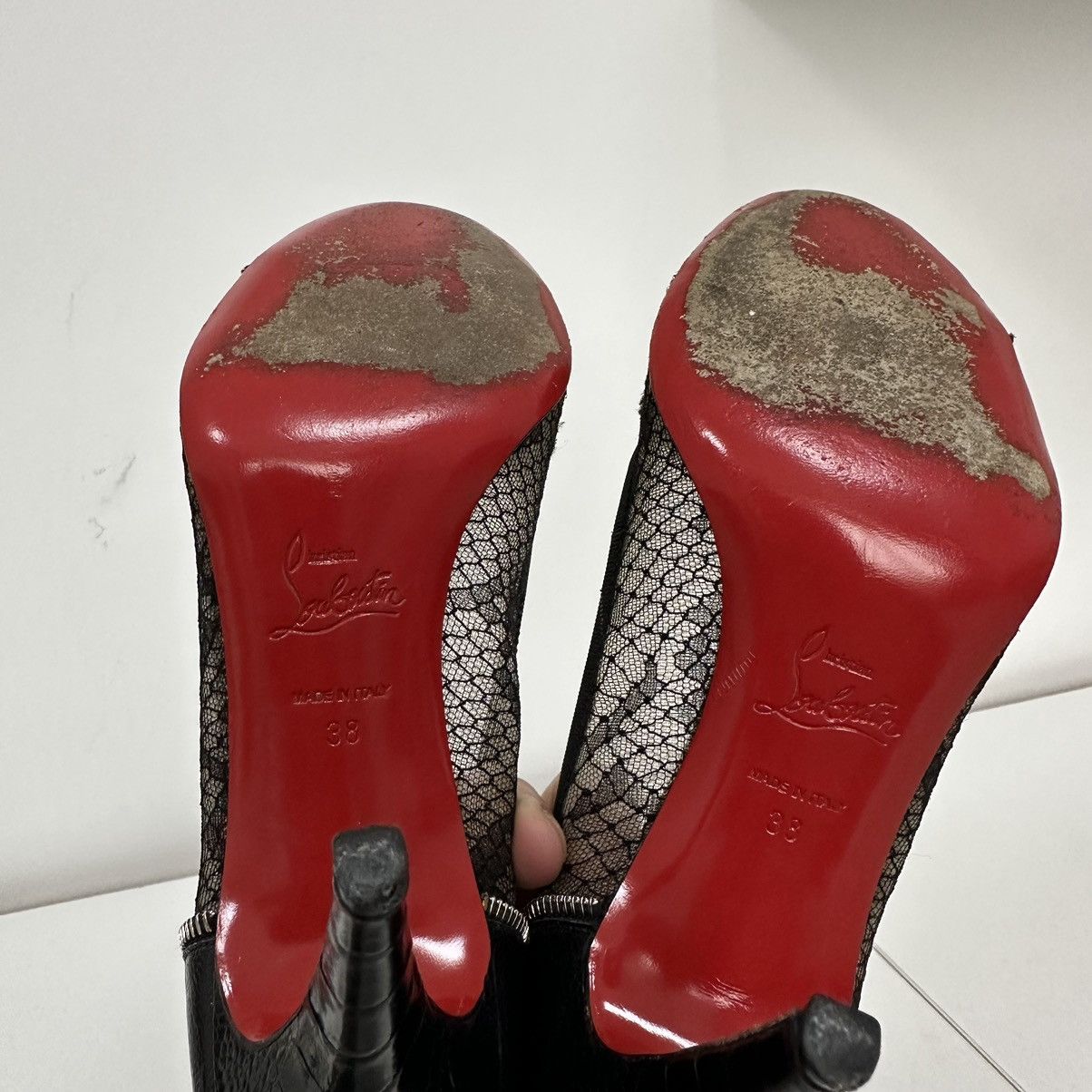 Christian Louboutin Christian Loboutain Candy Spike Pumps Black Leather Heels Size US 8 / IT 38 - 11 Thumbnail