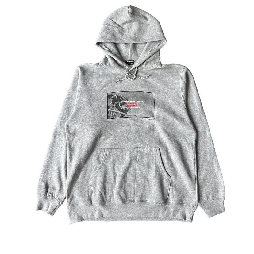 image of Mark Gonzalez X Antiqulothes Pullover Hoodie in Grey, Men's (Size Large)