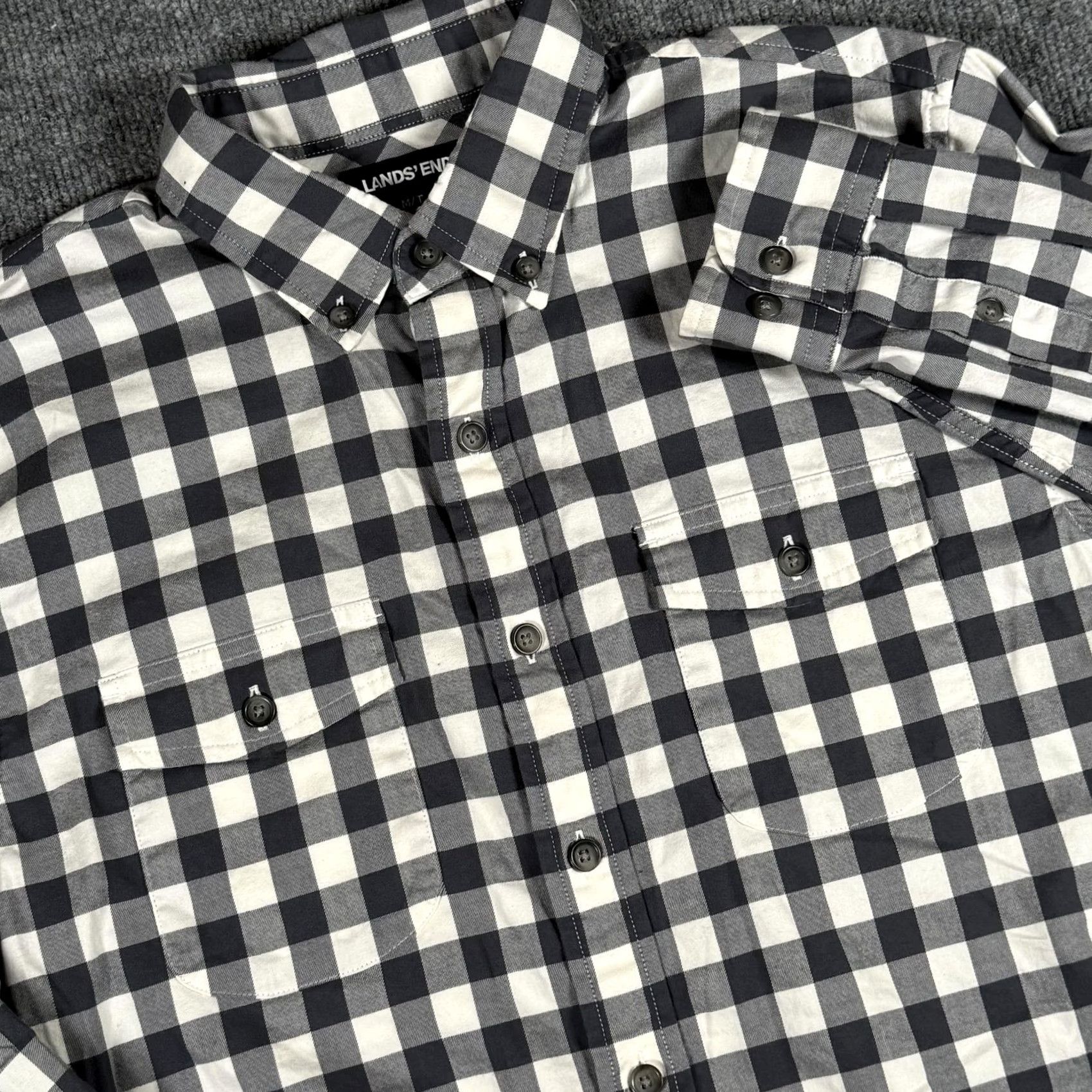 Lands' End Lands' End Shirt Mens MT Buffalo Plaid Button-Down Long Sleeve Casual Comfort Cotton Spandex Button-Up Mens Size US M / EU 48-50 / 2 - 2 Thumbnail