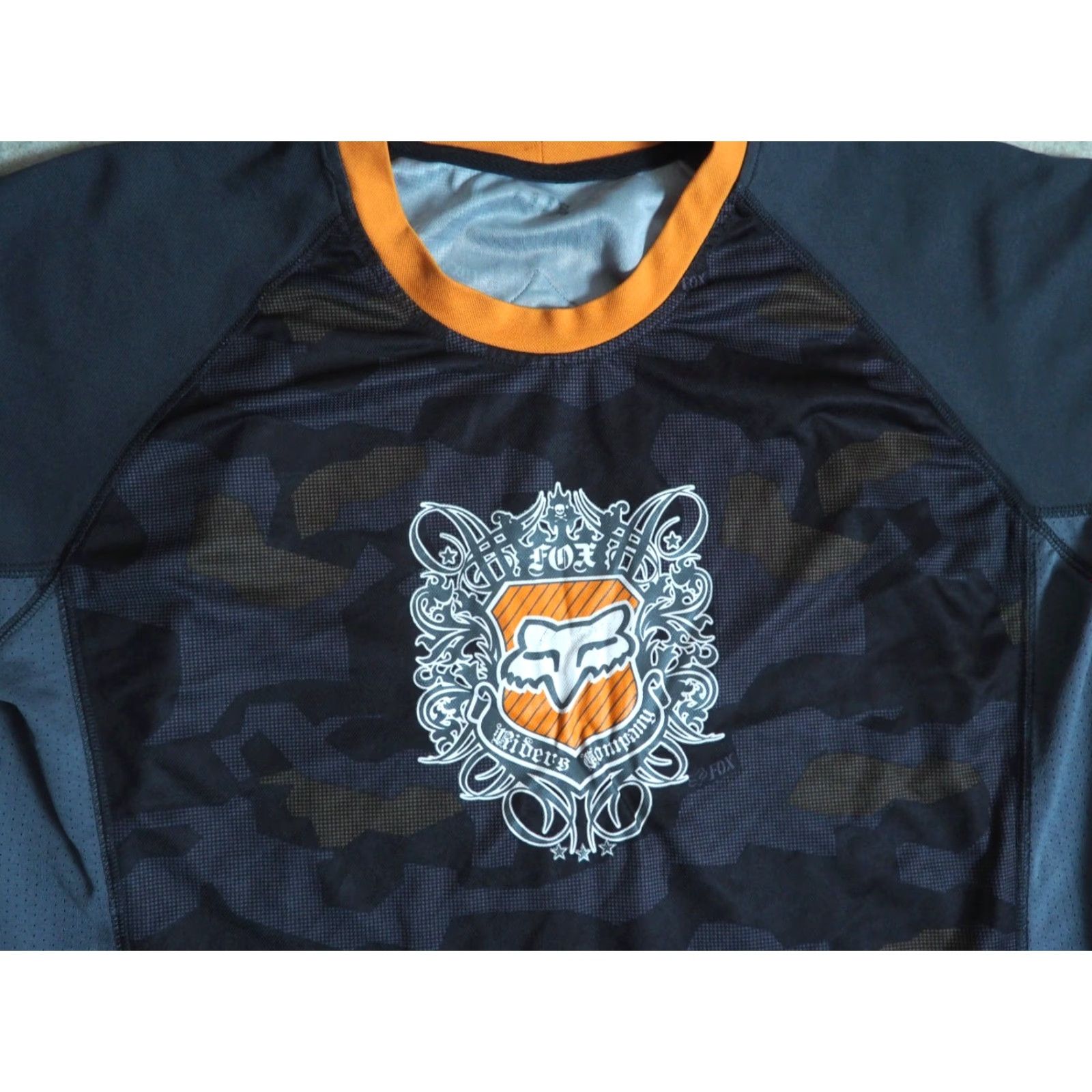 Fox Racing VTG Fox Racing Jersey Camouflage Gray Orange 3/4 Sleeve Mens L Size US L / EU 52-54 / 3 - 5 Thumbnail