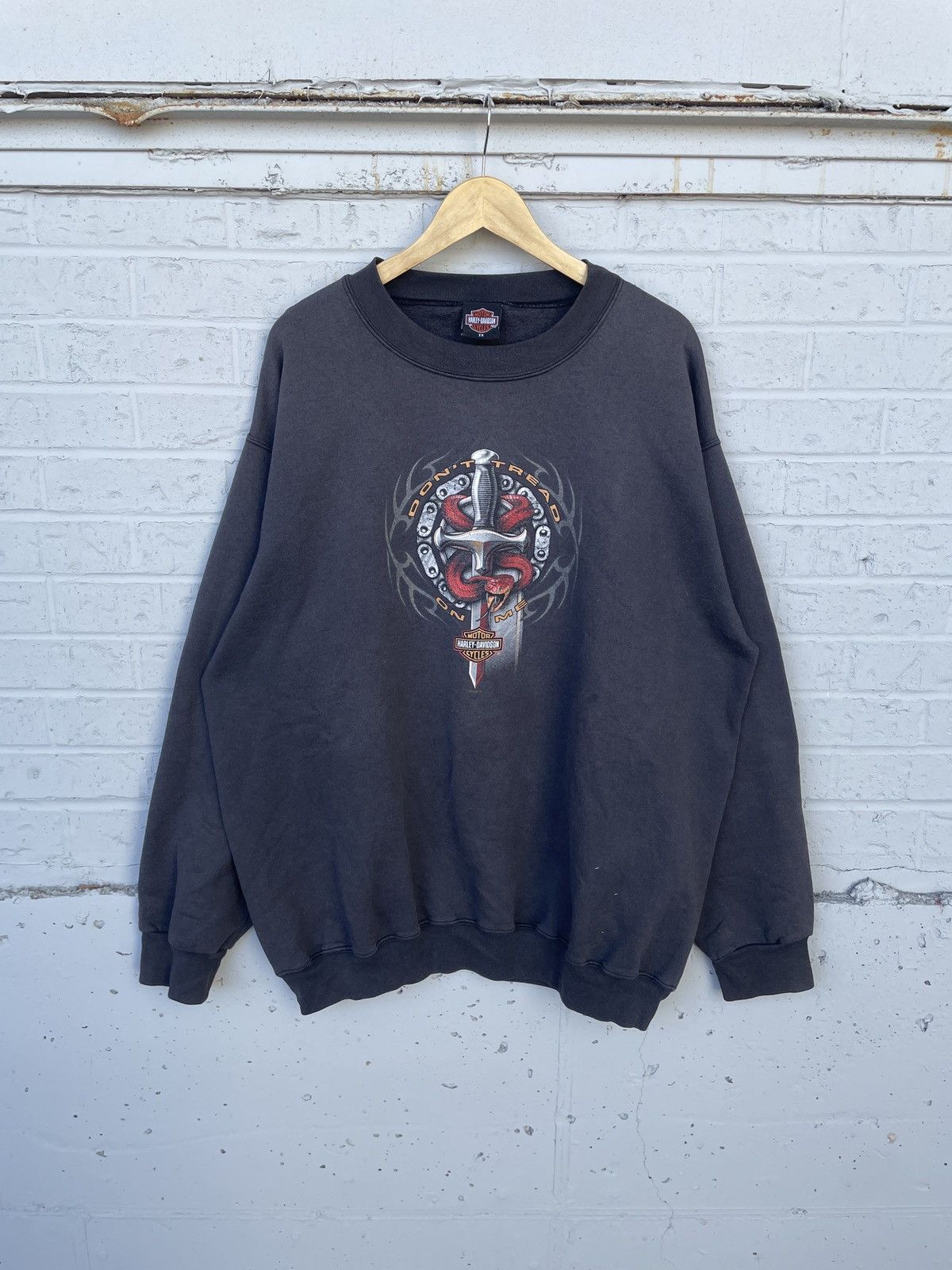 Harley Davidson Faded Harley Davidson Tribal Snake Crewneck Size US XXL / EU 58 / 5 - 2 Thumbnail