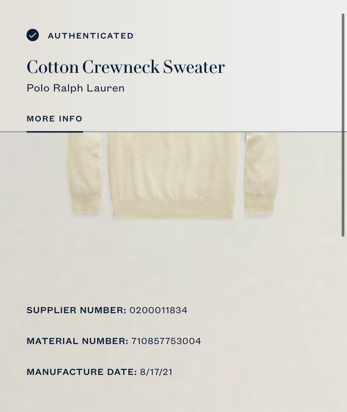 Ralph Lauren RL Cotton Crewneck Sweater Size US L / EU 52-54 / 3 - 8 Thumbnail