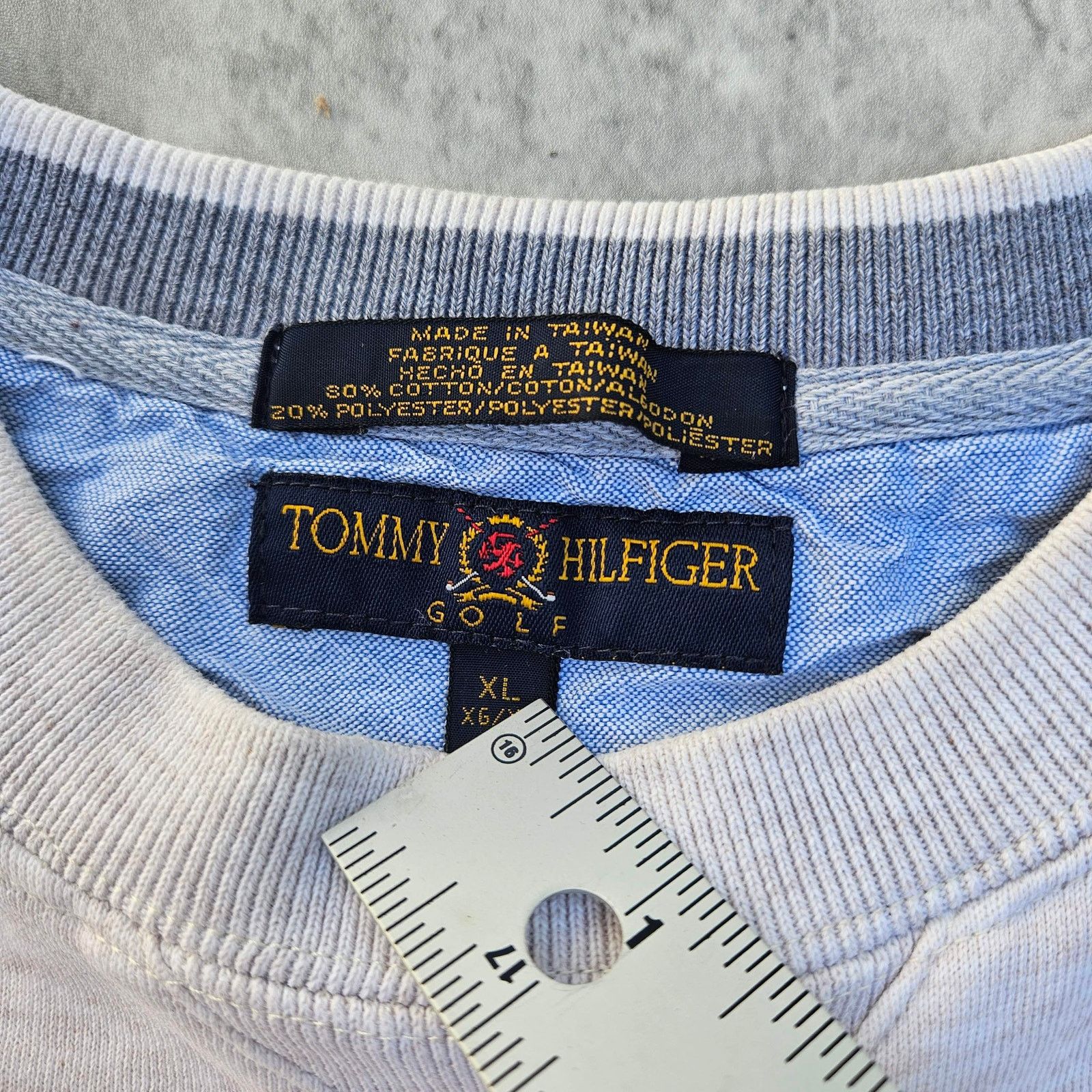 Tommy Hilfiger Vintage Tommy Hilfiger "Golf" Crew Neck Size XL Grey/Cream Size US XL / EU 56 / 4 - 3 Thumbnail