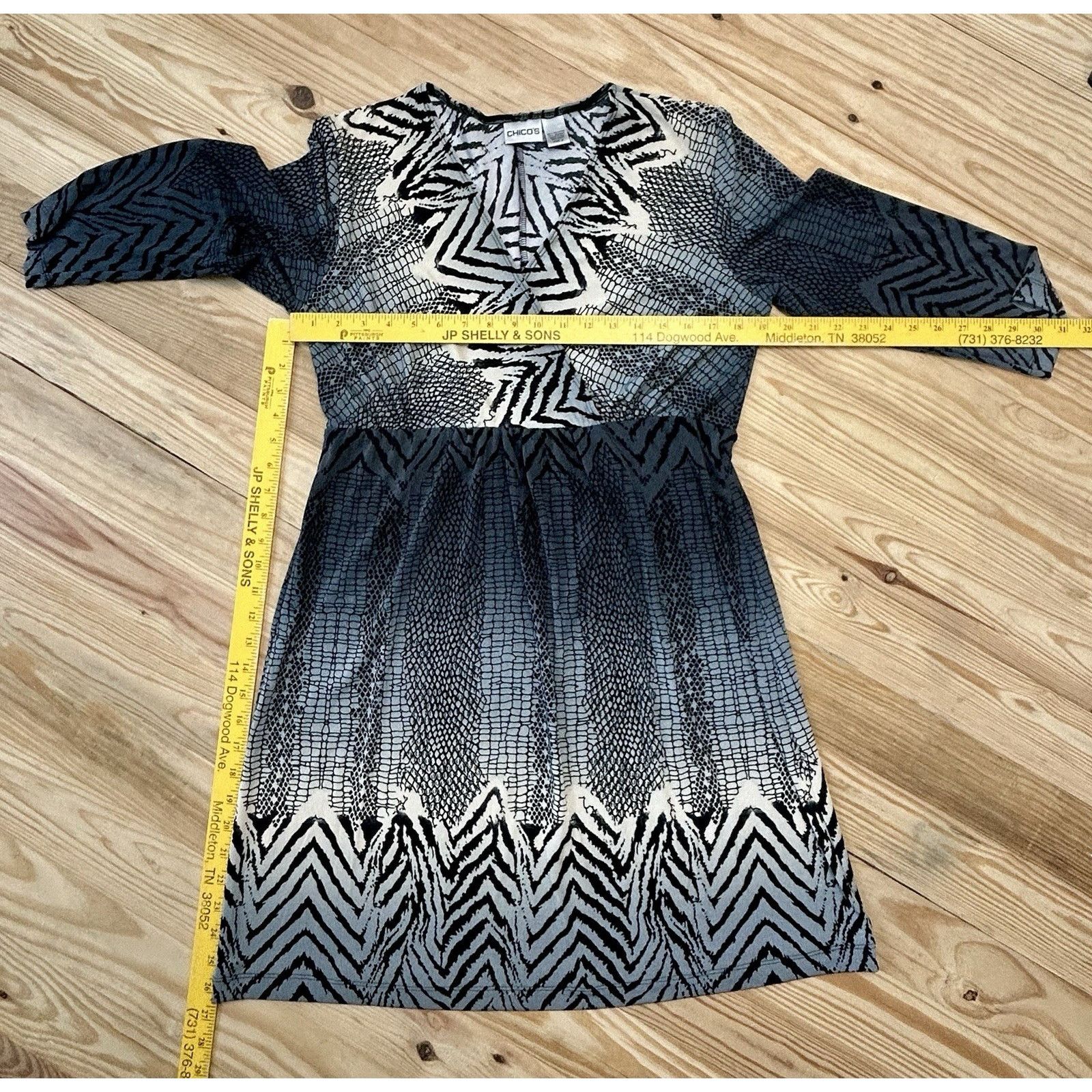 Chicos CHICO'S Slinky Knit DRESS 2 12 L Animal Print Zebra Snake Size L / US 10 / IT 46 - 2 Thumbnail