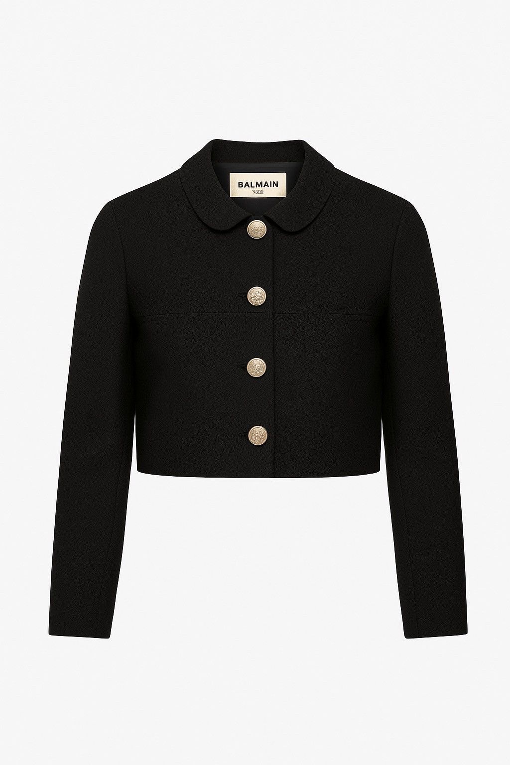 Balmain Vintage Balmain Paris Black Cropped Wool Jacket Size S / US 4 / IT 40 - 1 Thumbnail