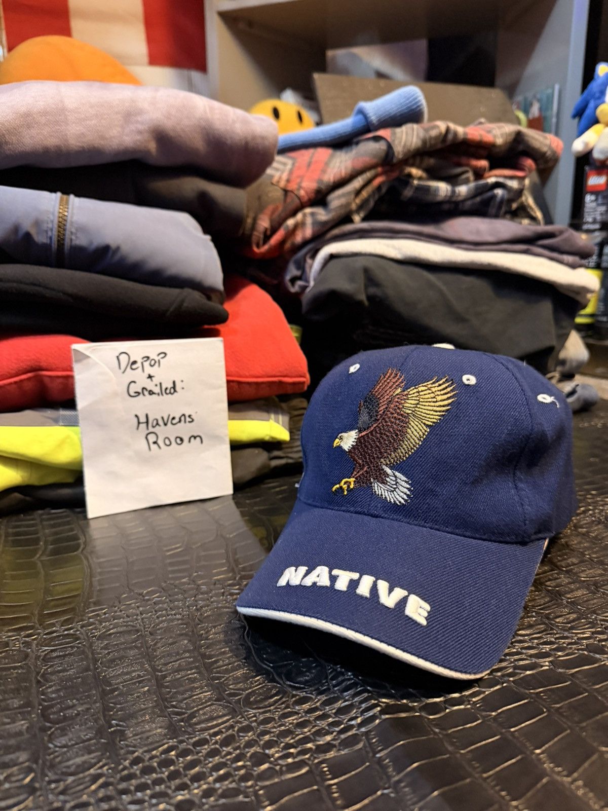 Native NATIVE Pow Wow Trail Eagle Embroidered Blue Baseball Cap Size ONE SIZE - 5 Thumbnail