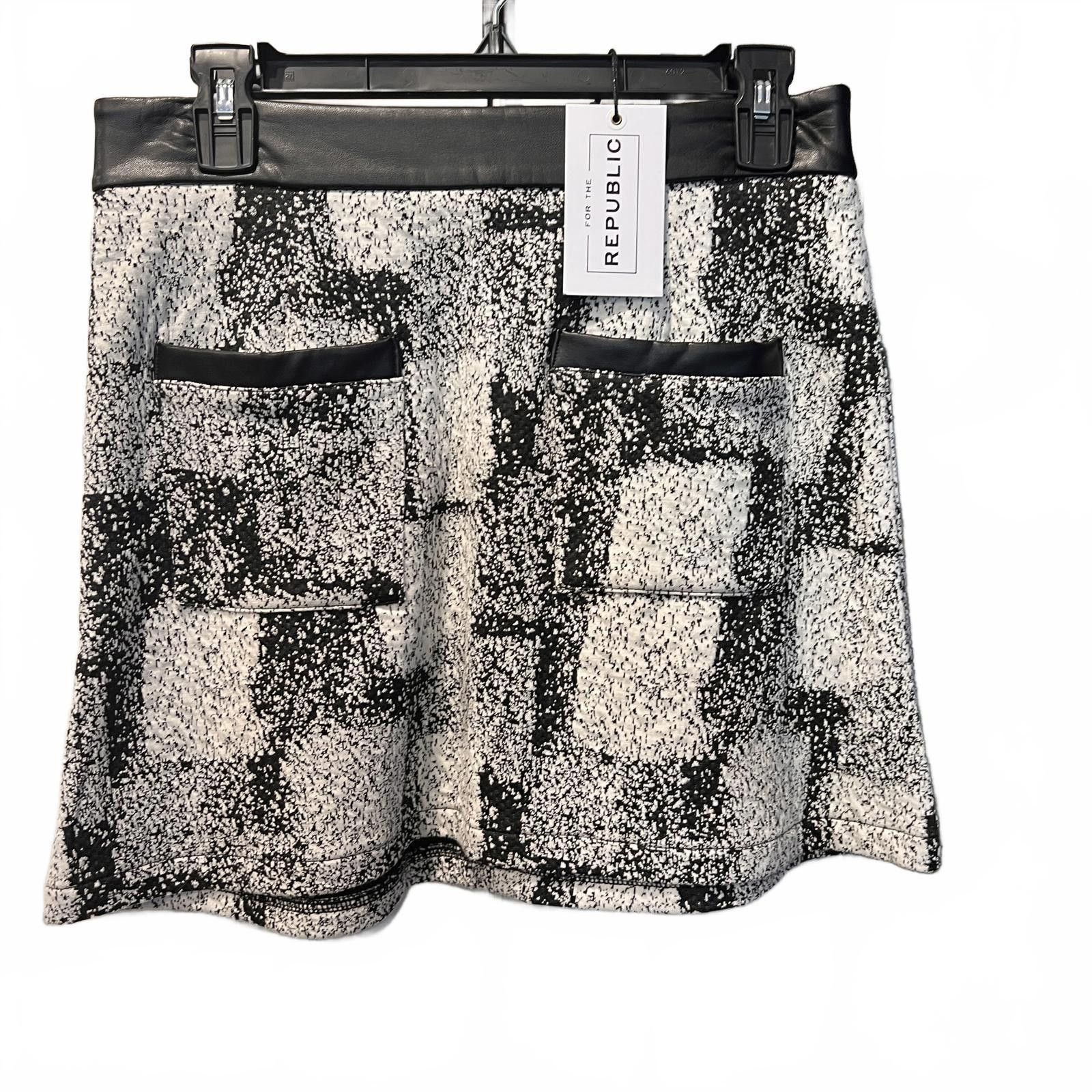 Banana Republic NWT Republic Black and White Patterned Skirt Size 32" / US 10 / IT 46 - 2 Thumbnail