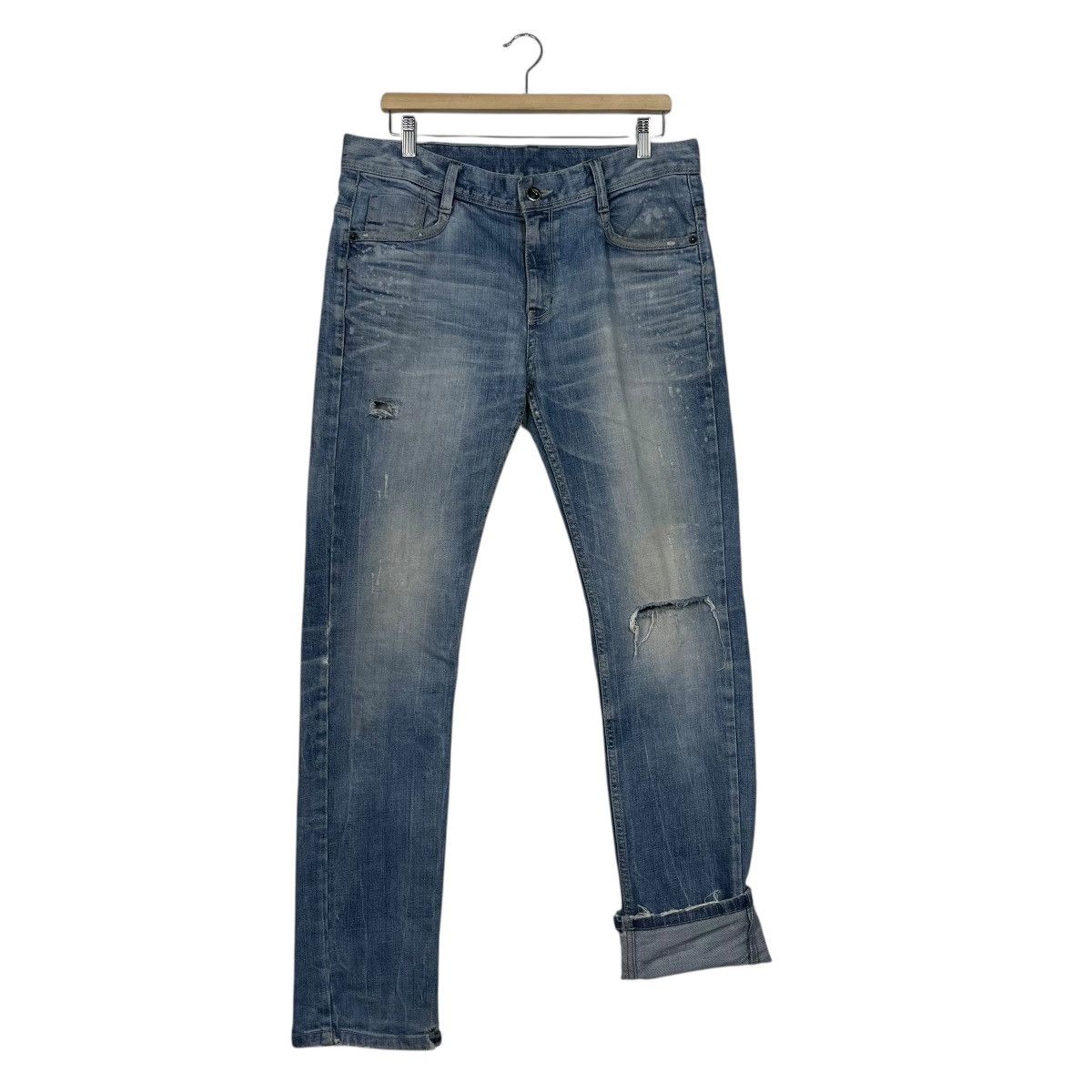 Other Vintage GRF Distressed Denim Jeans Size US 34 / EU 50 - 11 Thumbnail