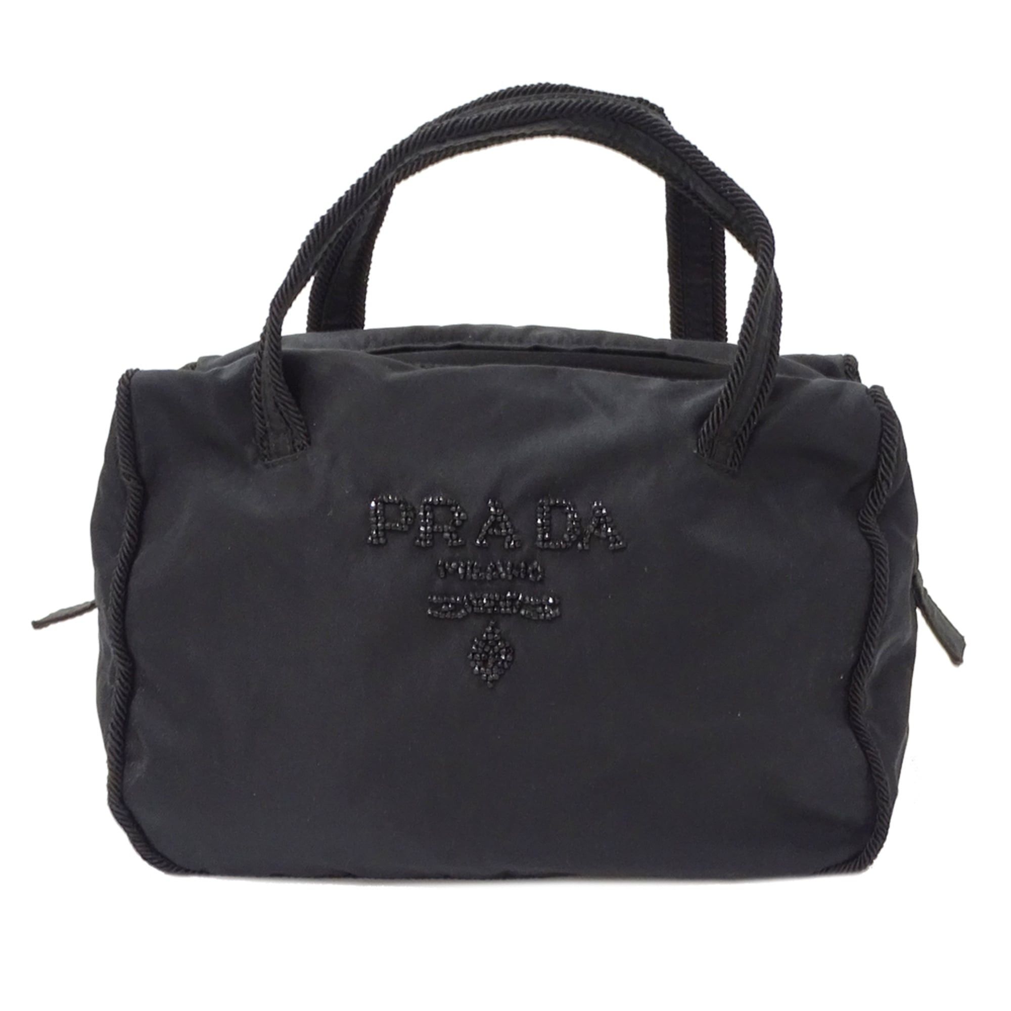 Prada Prada handbag for women, brand name handbag, Tessuto nylon, beads, black, B3764, perfect going out. Size ONE SIZE - 1 Thumbnail