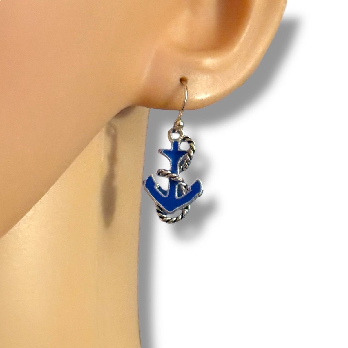 Other Silver tone blue anchor dangle earrings Size ONE SIZE - 2 Thumbnail